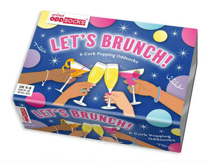United Oddsocks LET'S BRUNCH 6 Odd Socks Gift Box-Ladies Size 4-8