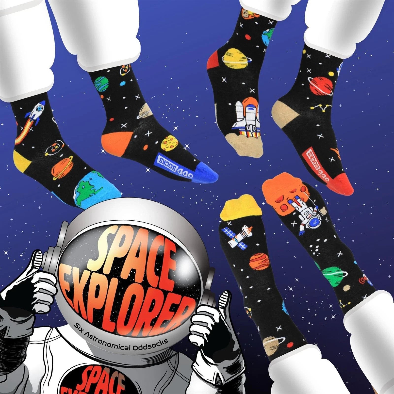 United Oddsocks Space Explorer socks Uk 12-5.5