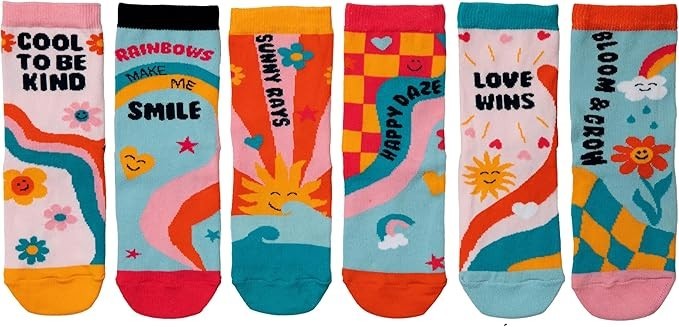 United Oddsocks Happy Daze - Box of 6 Mix & Match Oddsocks, UK 9-12, Multicolour