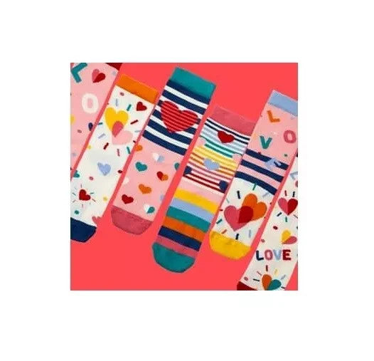 UNITED ODDSOCKS HEART AND SOLE SOCKS SIX ODD SOCKS FOR LADIES  6 - 11 GIFT IDEA