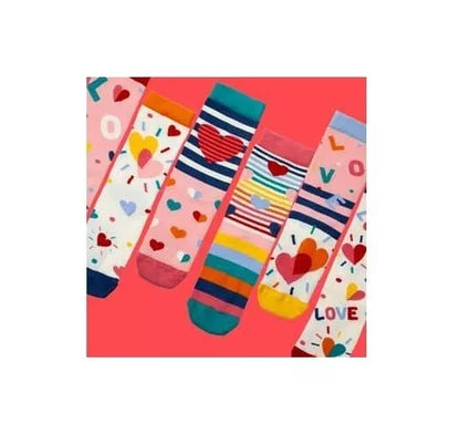 UNITED ODDSOCKS HEART AND SOLE SOCKS SIX ODD SOCKS FOR LADIES  6 - 11 GIFT IDEA
