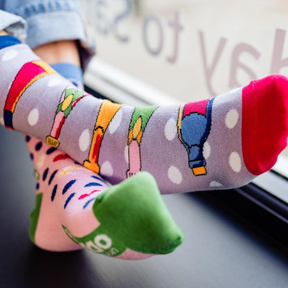 United Oddsocks LET'S BRUNCH 6 Odd Socks Gift Box-Ladies Size 4-8