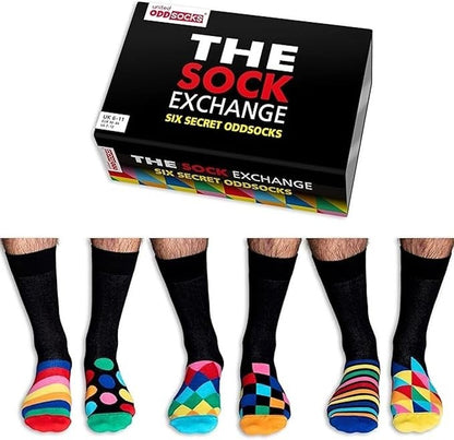 United Oddsocks The Sock Exchange Box of 6 Multicoloured Men Socks UK Size 6-11
