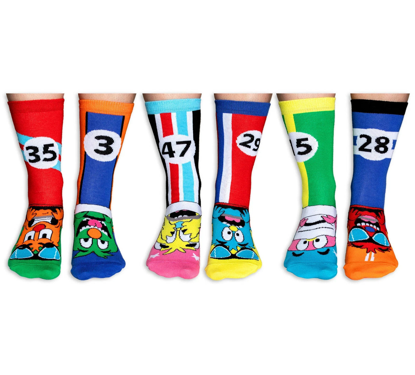 UNITED ODDSOCKS BOYS ZOOMERS ODD SOCKS RACING SOCKS BOYS SIZE 12 - 6 GIFT BOX