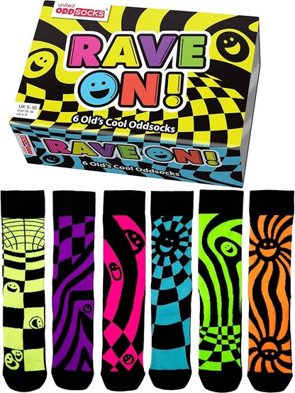 United Oddsocks Rave On Old's Cool Gift Boxed Socks Unique Christmas Gift Idea