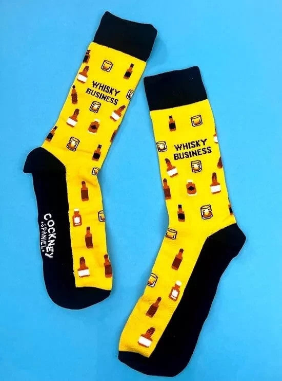 Cockney Spaniel - 3 Pairs of Whisky Men Socks in a Gift Box UK 6-11