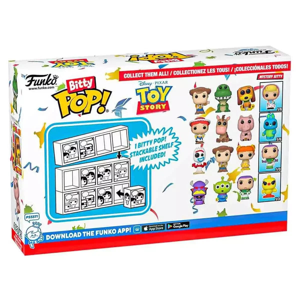 Toy Story Bitty POP Funko Figures 4-Pack - Woody, Rex, Slinky Dog & Mystery