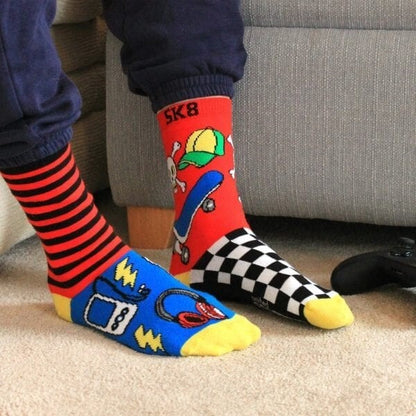 United Oddsocks Game over - Box of 6 Oddsocks, UK 12-6 / EUR 30.5-39 US 1 (NEW!)