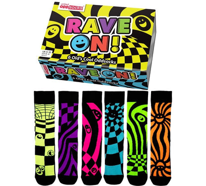 United Oddsocks Rave On Old's Cool Gift Boxed Socks Unique Christmas Gift Idea
