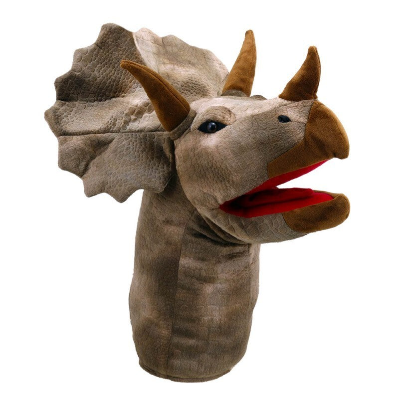 The Puppet Company Large Dino Head Triceratops Soft Plush Dinosaur Head (NEW!)