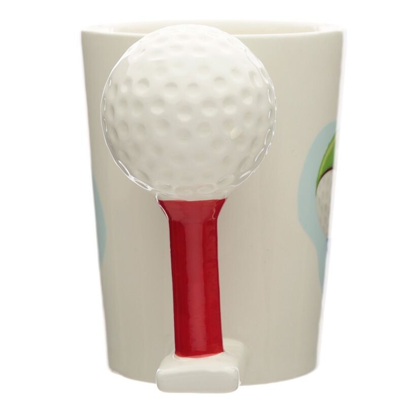 Ceramic Golf Ball and Tee Shaped Handle Mug (NEW!)