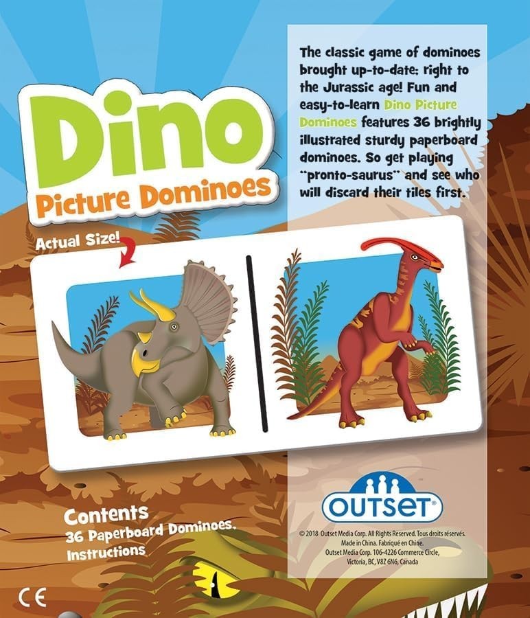 Picture Dominoes: Dinosaur Themed Matching Game for pre-Schoolers