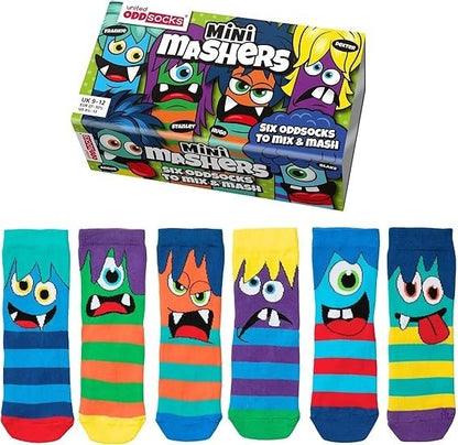 United Oddsocks The Mashers Six Monster Faced Odd Socks - Pack of 6
