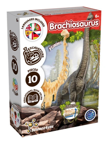 Science4you - Brachiosaurus Fossil Digging Kit for Kids +6 - Excavate & Assemble