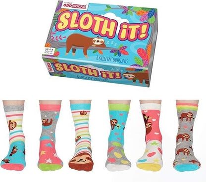 United Oddsocks Sleepy Sloth Inspired Socks - UK 4-8 -Womens Christmas Gift Idea