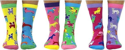 UNITED ODDSOCKS HOT DOG  SIX DOG ODD SOCKS FOR LADIES UK 4 - 8 GIFT IDEA