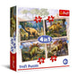 Trefi Dinosaurs 4x1 Puzzle (NEW!) Was £6.99 NOW £4.99