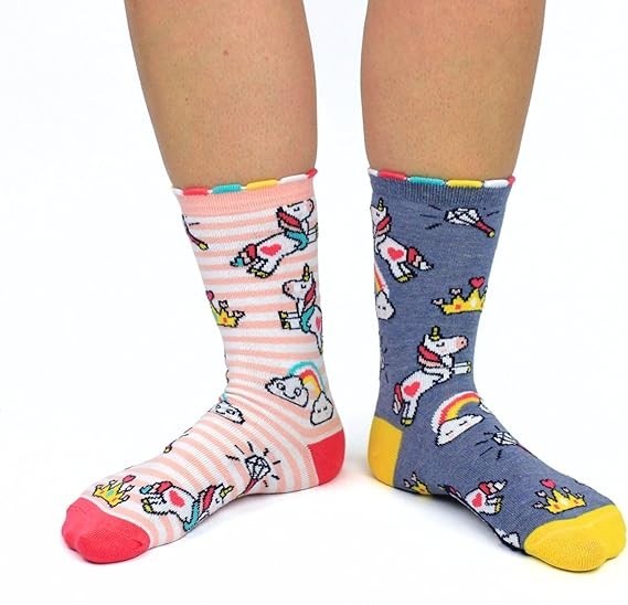 United Oddsocks Set Of 6 Colourful Mismatch Odd Unicorn Daze Socks UK 12 - 5.5