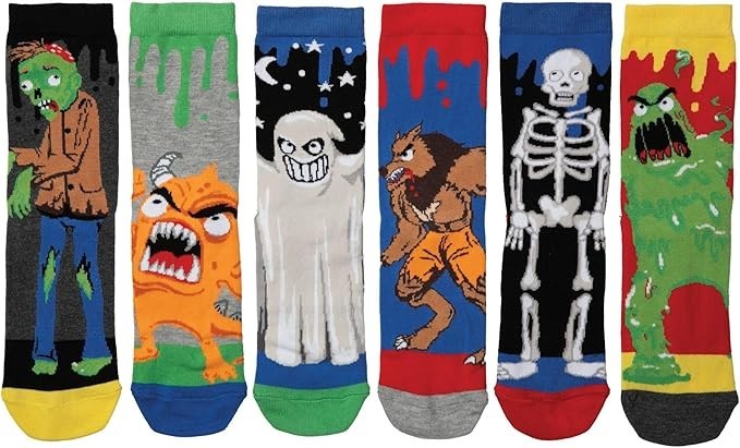 UNITED ODDSOCKS BOYS THE ZOMBODIES SOCKS 6 ODD ZOMBIE SOCKS CHILDRENS UK 12- 5.5