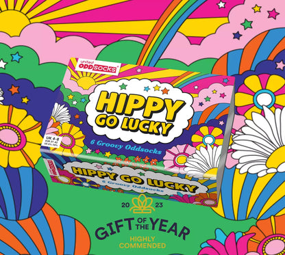 United Oddsocks Hippy Go Lucky Box of 6 Colourful Odd socks for Women UK4-8