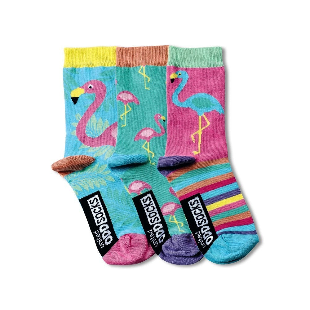 Womans Socks Novelty United Oddsocks Go Flamingo 6 Socks Floral  UK 4 - 8