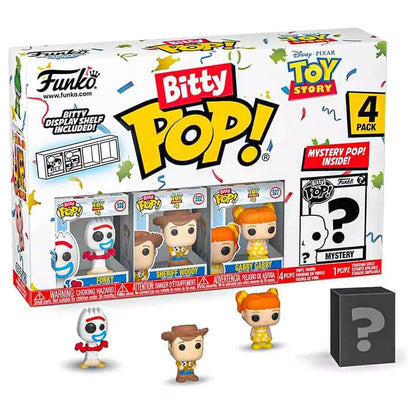 Toy Story Bitty POP Funko Figures 4-Pack - Forky, Woody, Gabby Gabby & Mystery