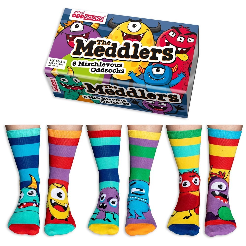 United Oddsocks The Meddlers Children's Socks - Uk Size 12-5.5 - Novelty Socks
