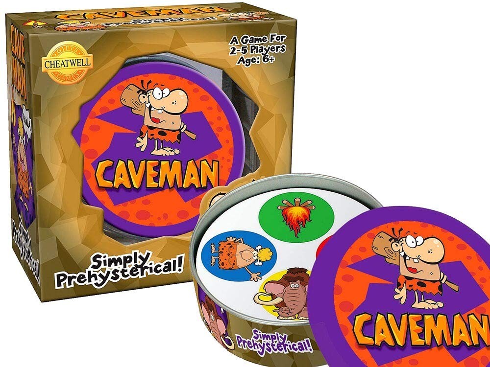 Cheatwell Games Caveman Round Tin Childrens Card Word Game (NEW!)