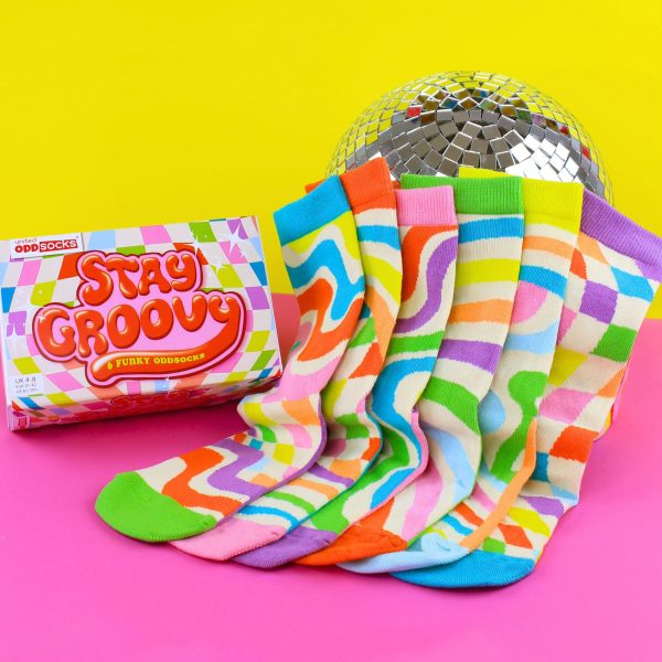 STAY GROOVY Socks By United Oddsocks