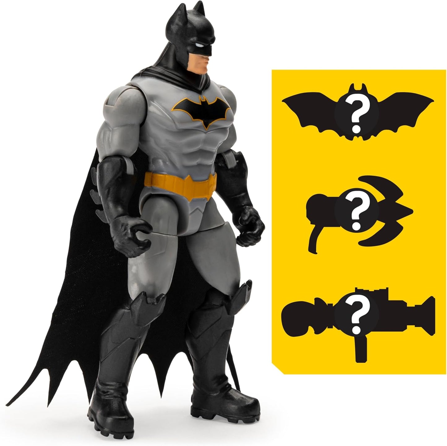 DC BATMAN, 4-Inch BATMAN Action Figure with 3 Mystery Accessories