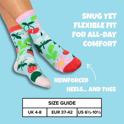 United Oddsocks Sow Lovely Garden Themed Ladies Socks - Size 4-8
