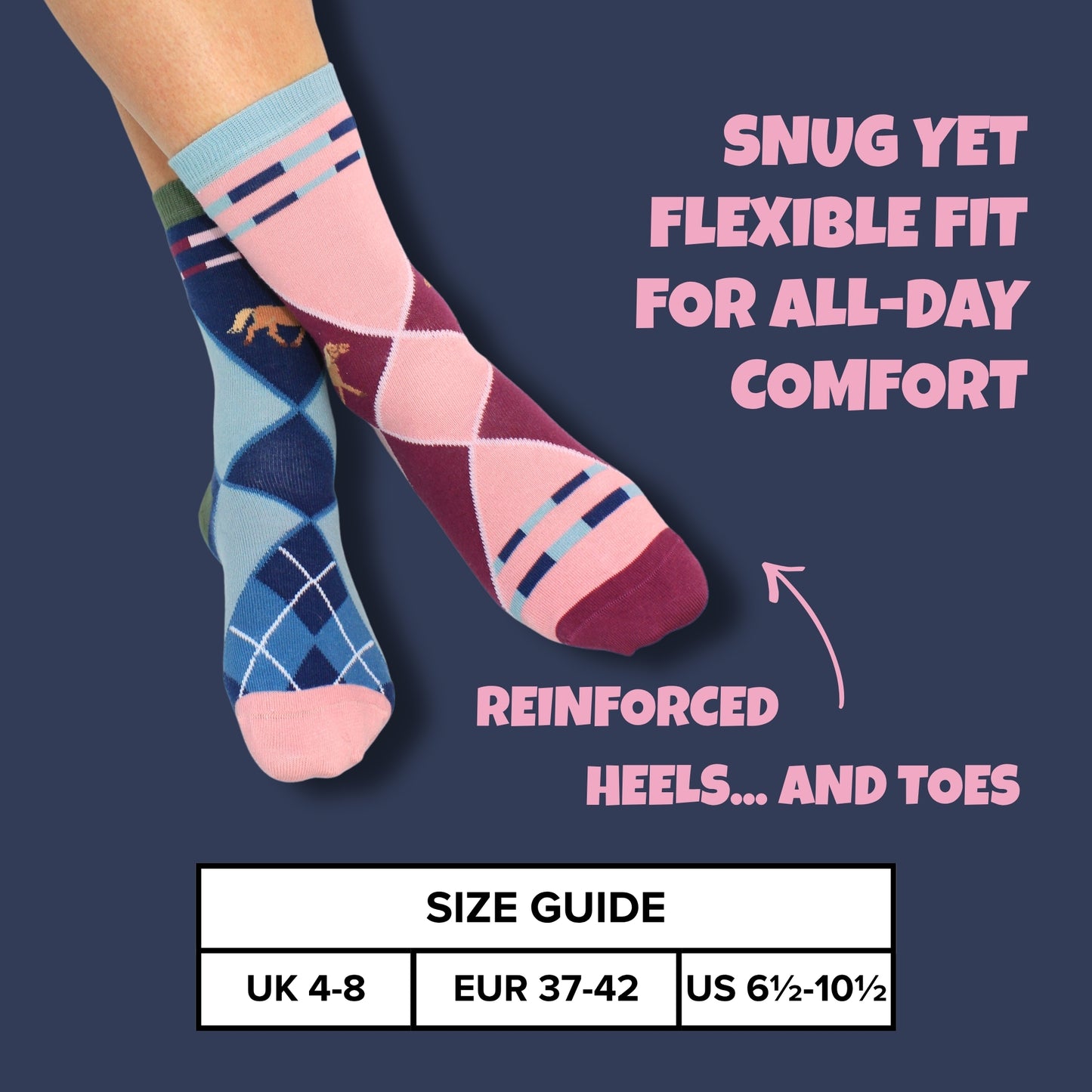 United Oddsocks SADDLE UP, 6 Horsey Odd Socks Gift Box-Ladies Size 4-8