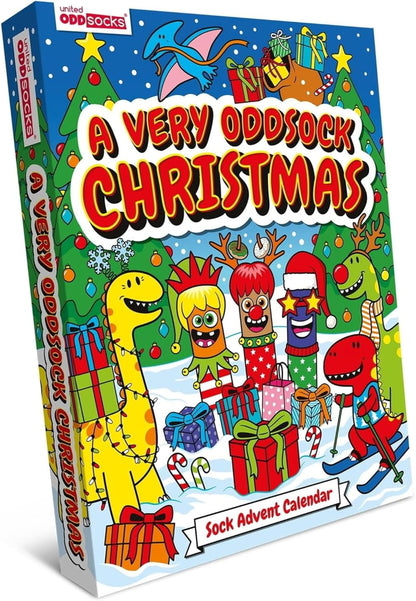 United Oddsocks 24 Days Kids Christmas Advent Calendar Box 24 Socks