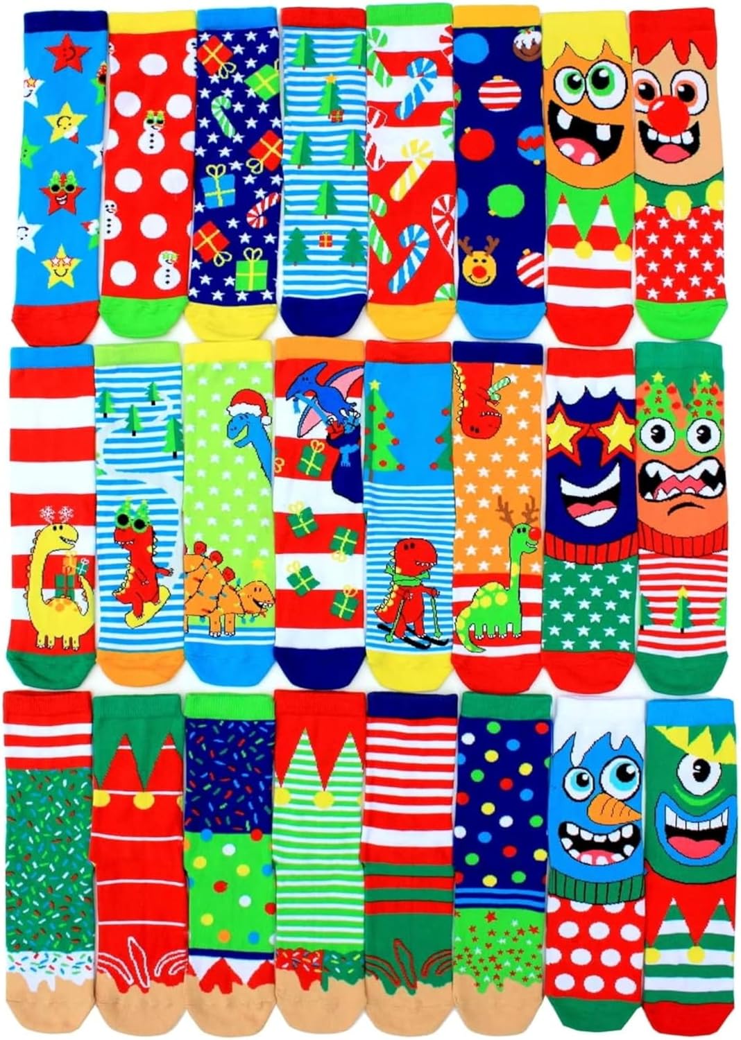 United Oddsocks 24 Days Kids Christmas Advent Calendar Box 24 Socks