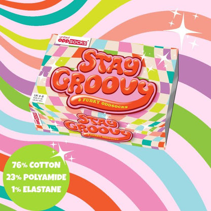 STAY GROOVY Socks By United Oddsocks