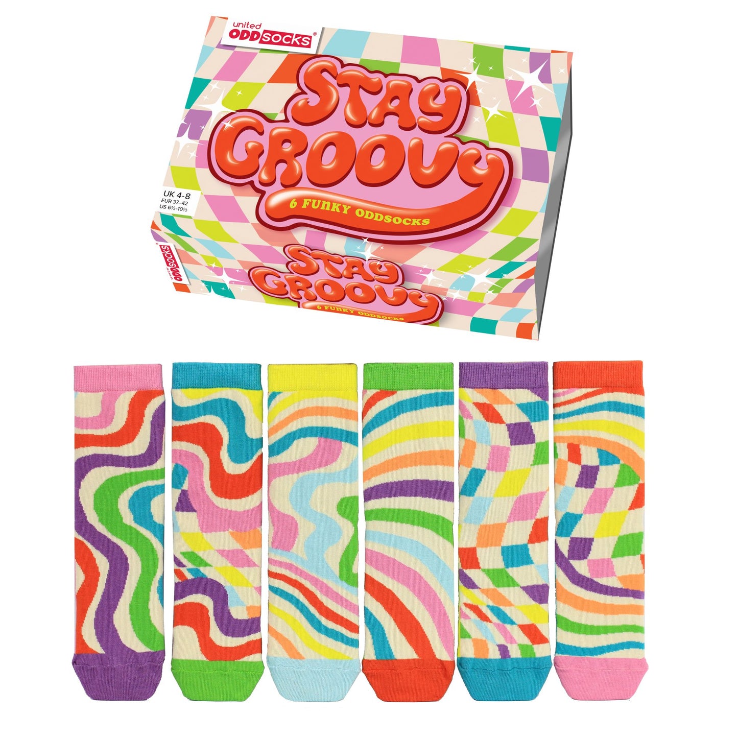STAY GROOVY Socks By United Oddsocks