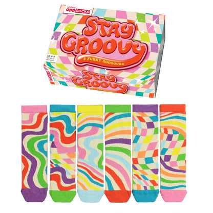 STAY GROOVY Socks By United Oddsocks