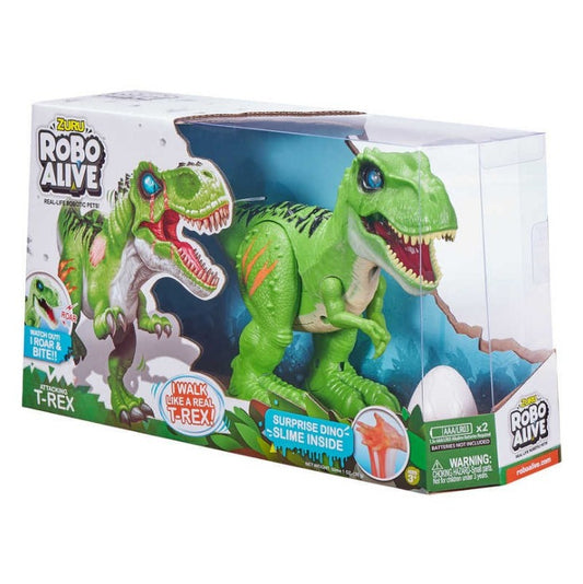 Robo Alive Attacking T-Rex Battery-Powered Robotic Toy by Zuru (Green)