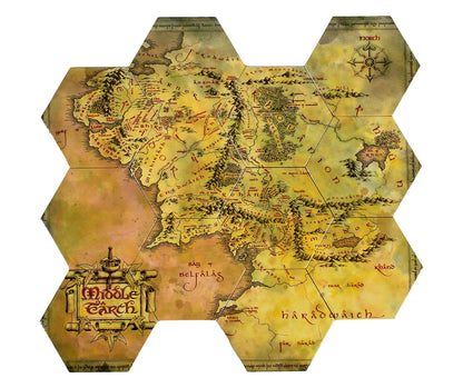 Lord of the Rings: Middle Earth Hex Map Coasters
