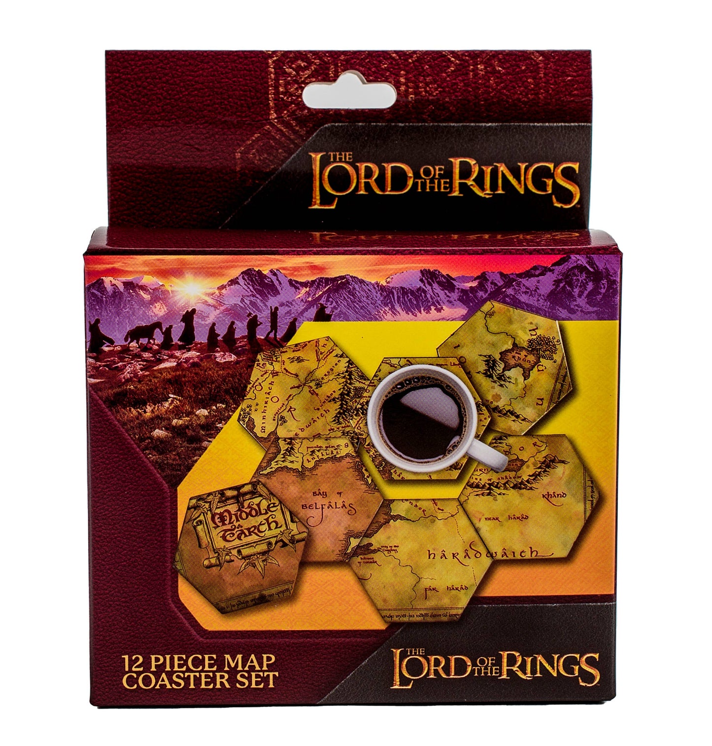 Lord of the Rings: Middle Earth Hex Map Coasters