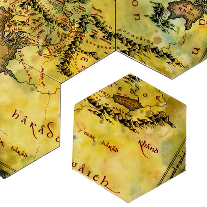Lord of the Rings: Middle Earth Hex Map Coasters