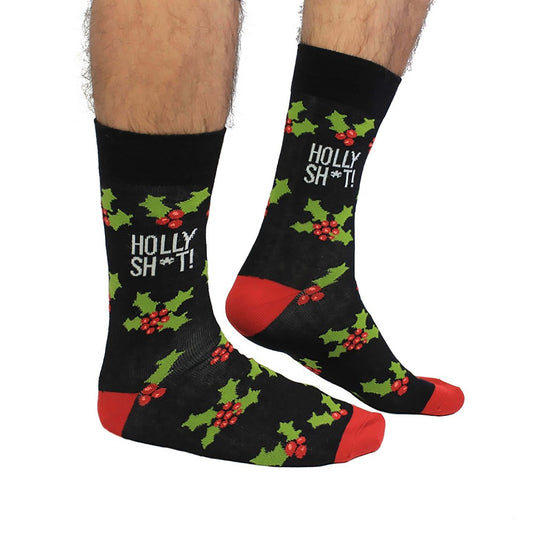 Cockney Spaniel Novelty Holly Sh*t Christmas Socks