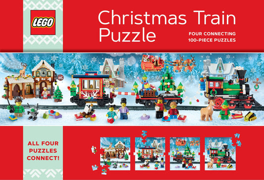 LEGO Christmas Train Puzzle - Four Connecting 100-Piece Puzzles (Jigsaw Products)