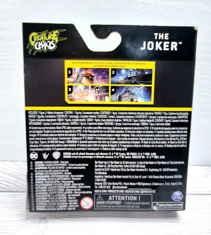 DC BATMAN, 4-Inch The Joker Action Figure with 3 Mystery Accessories