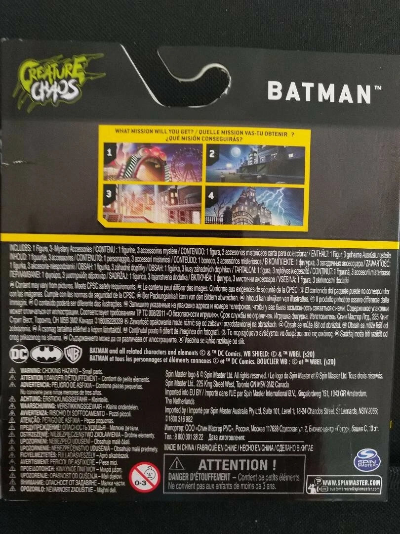 DC BATMAN, 4-Inch BATMAN Action Figure with 3 Mystery Accessories