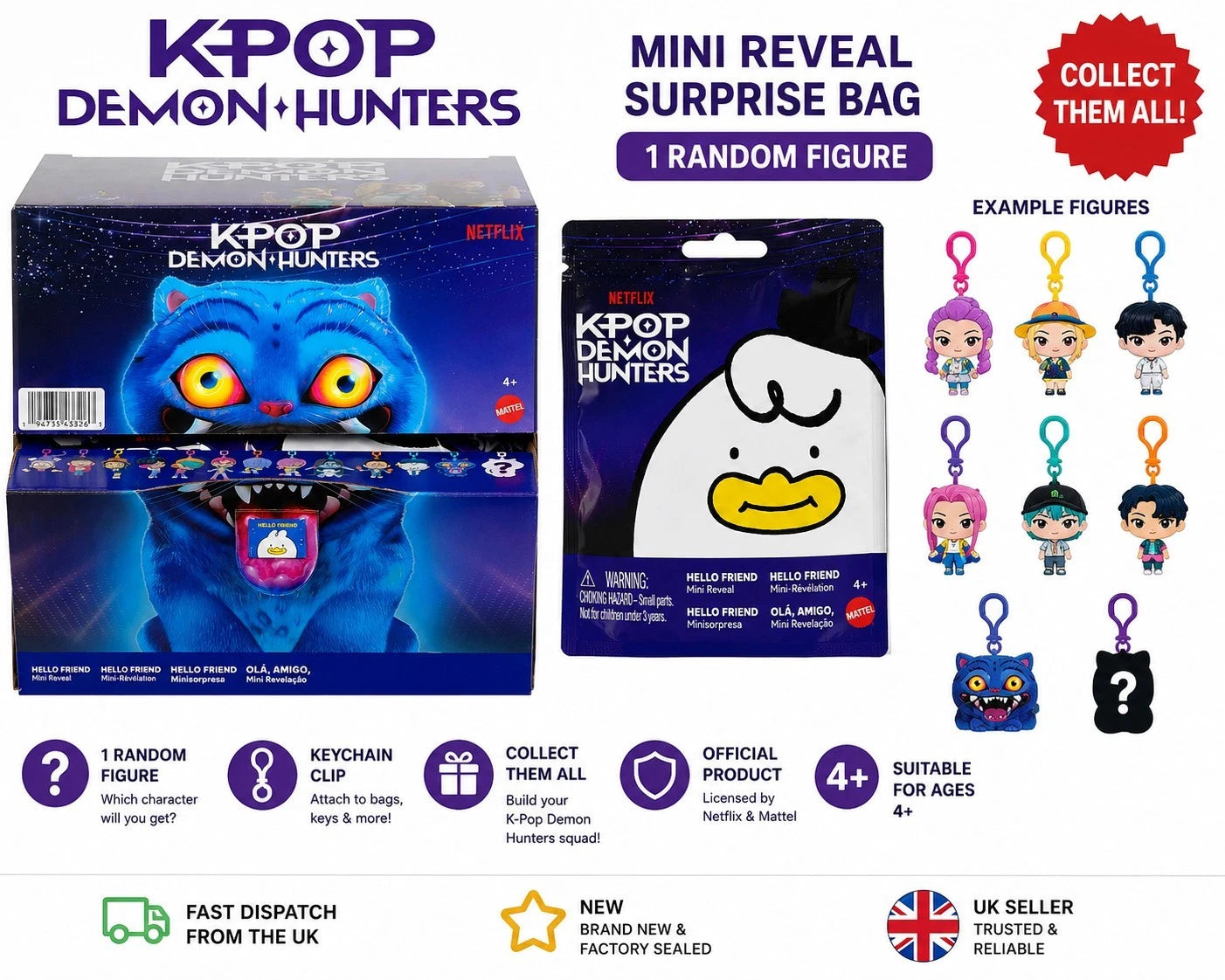 KPop Demon Hunters, Mini Collectible Keychain Figures