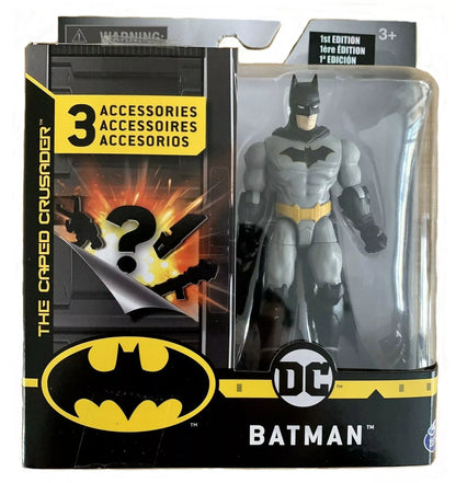 DC BATMAN, 4-Inch BATMAN Action Figure with 3 Mystery Accessories